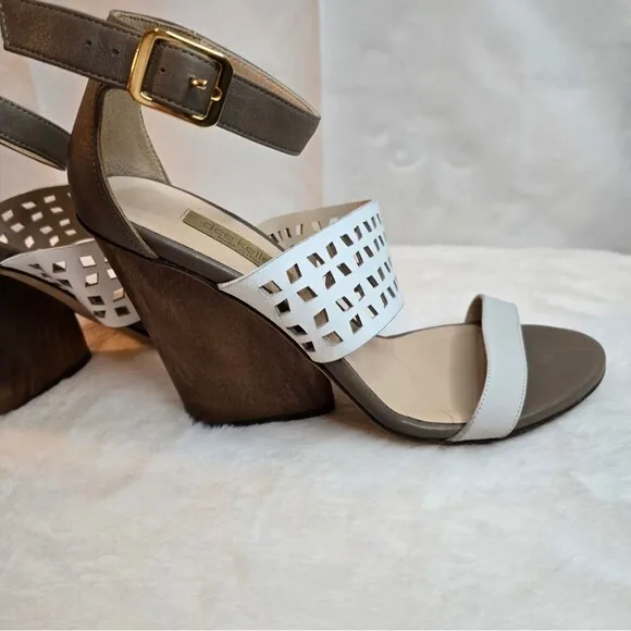 Dee Keller Women's Wedges Leather Chic Sandals Made in Italy Size EU 38.5 US 8.5