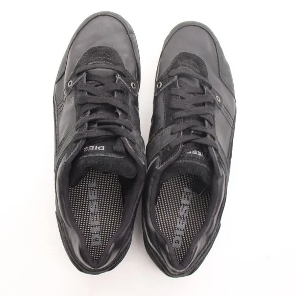 Diesel Excurse Sneakers Men's Size 13 Black Leather Shoes 93243