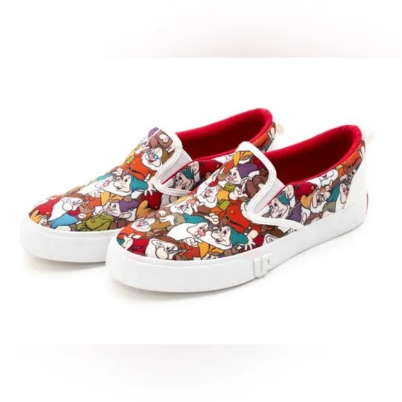 DISNEY SNOW WHITE AND THE SEVEN DWARFS SNEAKERS SLIP ON size 10
