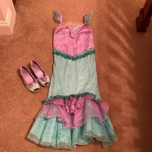 Disney store deluxe Ariel play dress up costume &amp; shoes
