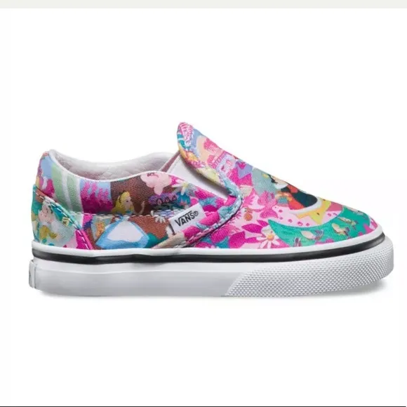 DISNEY Wonderland  VANS pink slip on baby sneakers