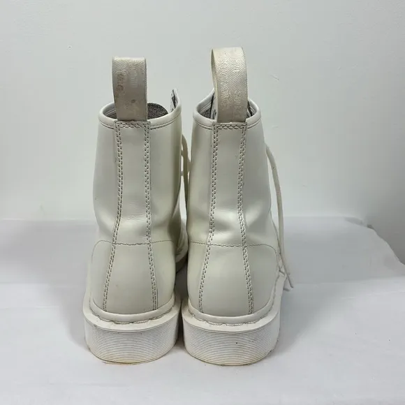 Doc Martens 1460 White Monochromatic Lace Up Boots Ankle Combat US 9 Platform