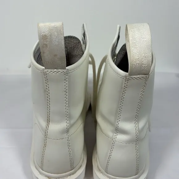 Doc Martens 1460 White Monochromatic Lace Up Boots Ankle Combat US 9 Platform