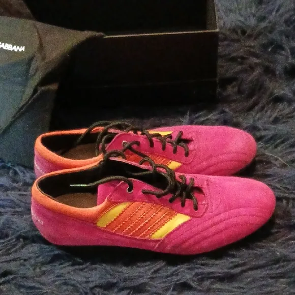 Dolce &amp; Gabbana Pink and Orange Sneakers