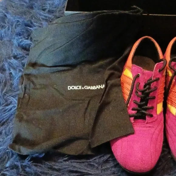 Dolce &amp; Gabbana Pink and Orange Sneakers