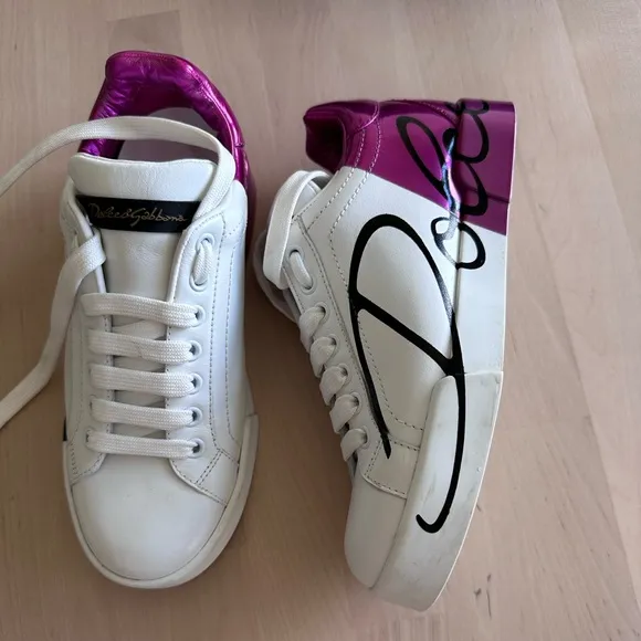 Dolce &amp; Gabbana Pink and white sneakers