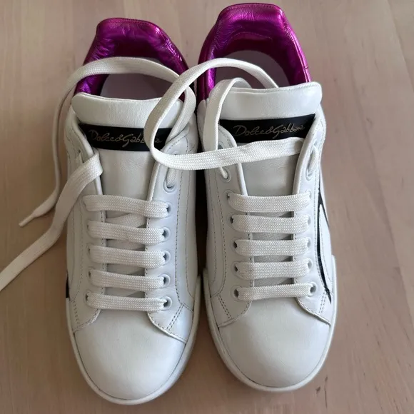Dolce &amp; Gabbana Pink and white sneakers