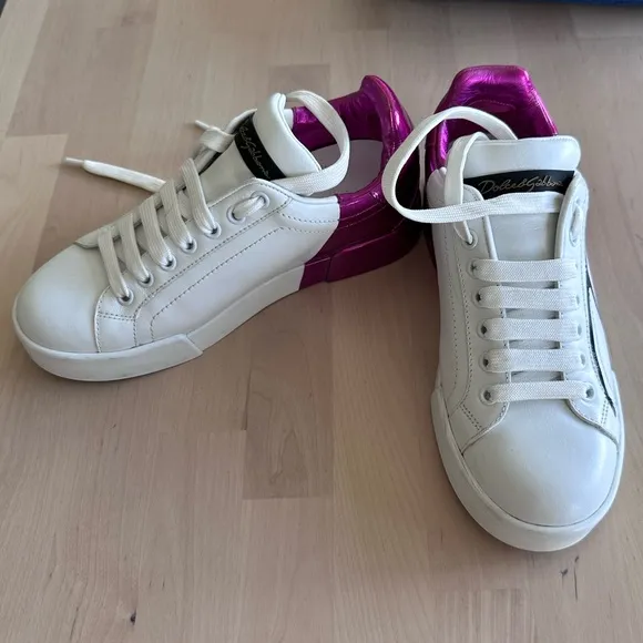 Dolce &amp; Gabbana Pink and white sneakers
