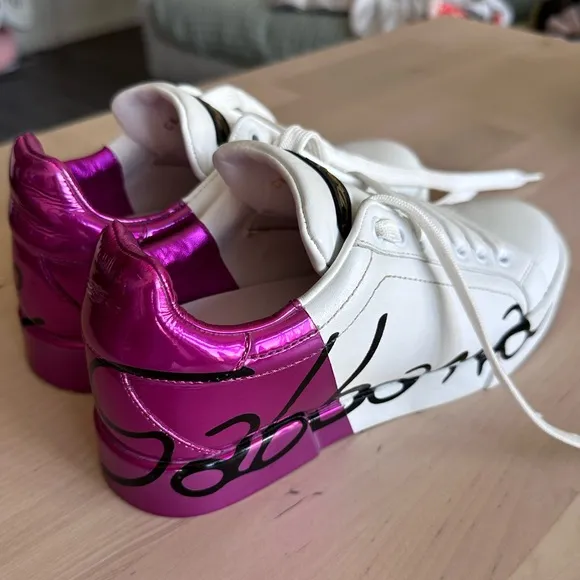 Dolce &amp; Gabbana Pink and white sneakers