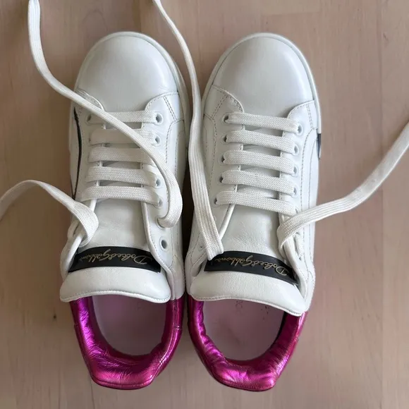 Dolce &amp; Gabbana Pink and white sneakers