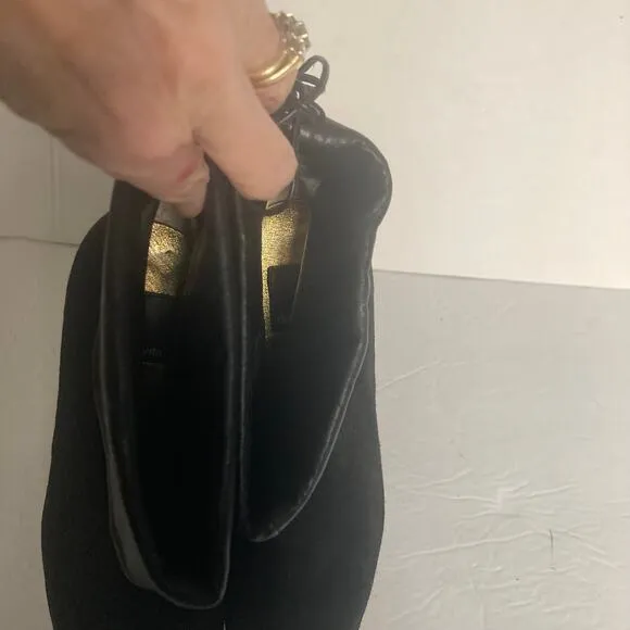 dolce vita black suede booties, womens size 6.5 leather high heel ankle boots