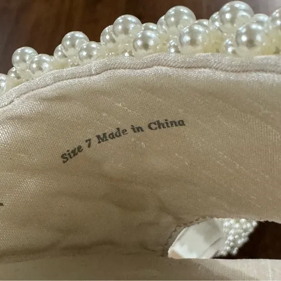 Dolce Vita Halie Pearl Sandals Bridal Bride Wedding Slide Sandal Shoes Size 7