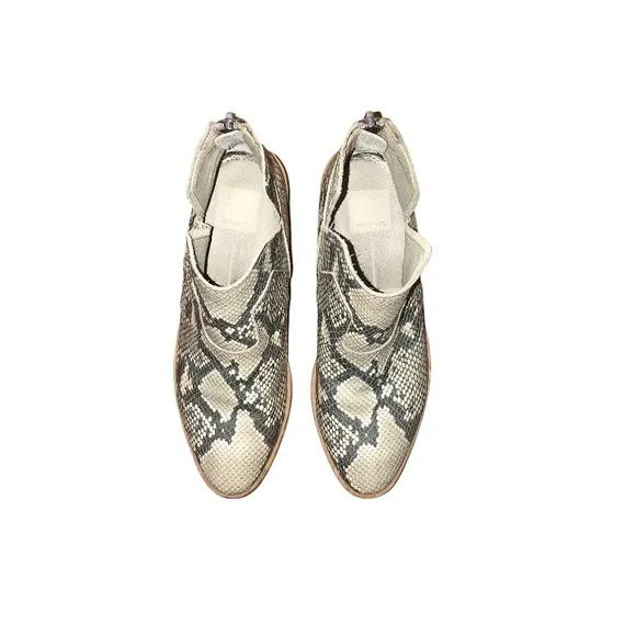 Dolce Vita Python Snake Print Embossed Leather Ankle Booties