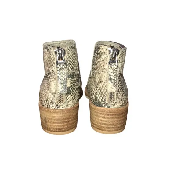 Dolce Vita Python Snake Print Embossed Leather Ankle Booties