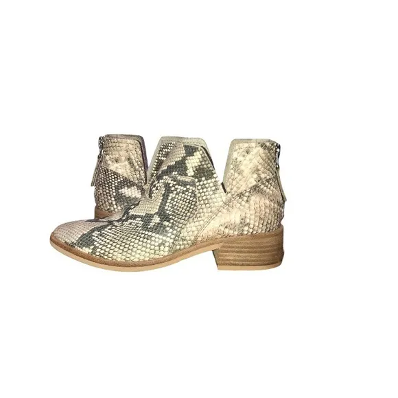Dolce Vita Python Snake Print Embossed Leather Ankle Booties