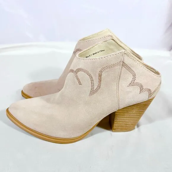 Dolce Vita Sola Ankle Boots Booties Size 8.5 Dune Western Slip On Heel Used