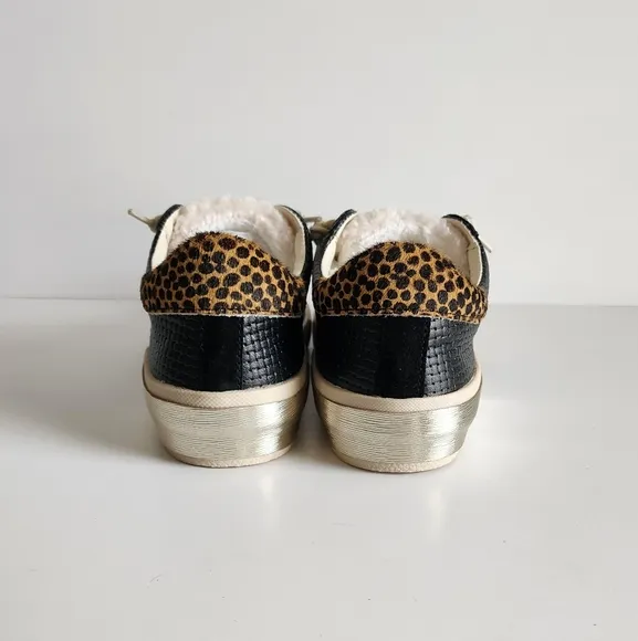 Dolce Vita Zina Plush Leopard Trim Women’s 8 Sneakers NEW
