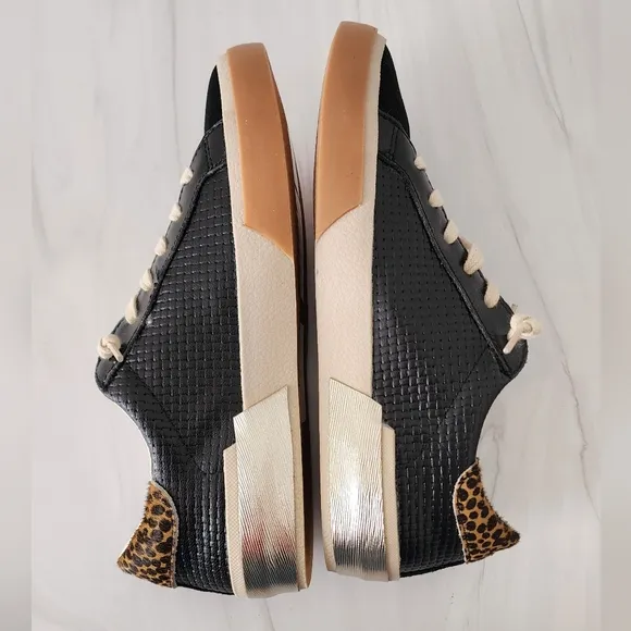 Dolce Vita Zina Plush Leopard Trim Women’s 8 Sneakers NEW