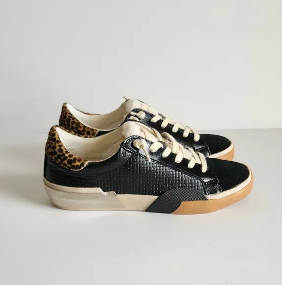 Dolce Vita Zina Plush Leopard Trim Women’s 8 Sneakers NEW