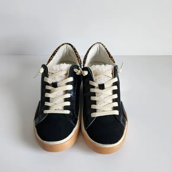 Dolce Vita Zina Plush Leopard Trim Women’s 8 Sneakers NEW