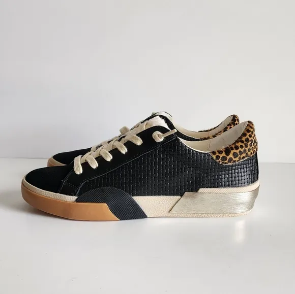 Dolce Vita Zina Plush Leopard Trim Women’s 8 Sneakers NEW