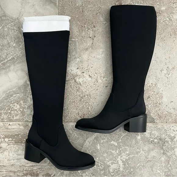Donald Pliner Cassidy Black Crepe Tall Shaft Boot Size 5M New in Box Retail $268
