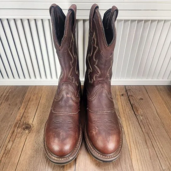 Double H DH5133 EH Safety Boots Men 7.5 EE Wide Brown Leather Composite Toe Work