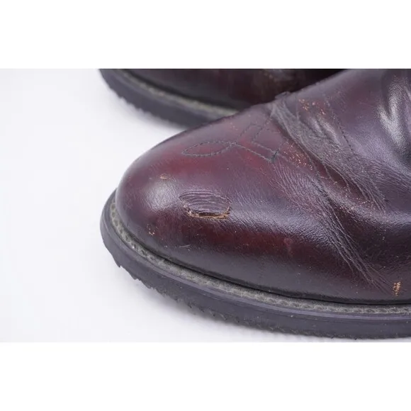 Double-H Men’s 8.5 EE #1528 S/T Western Vintage Work Boots USA Zip Up Non Slip