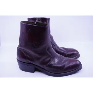 Double-H Men’s 8.5 EE #1528 S/T Western Vintage Work Boots USA Zip Up Non Slip