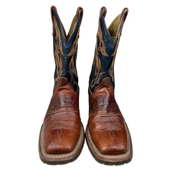 Double H Men's Cliff Black Brown Western Cowboy Boots Size US 9.5 EE