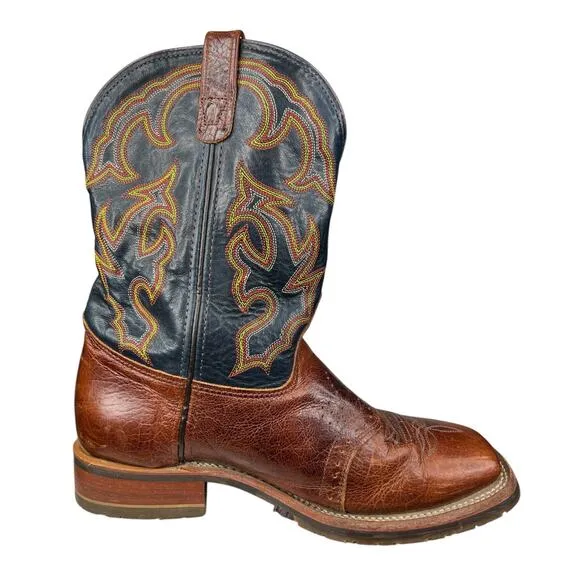 Double H Men's Cliff Black Brown Western Cowboy Boots Size US 9.5 EE