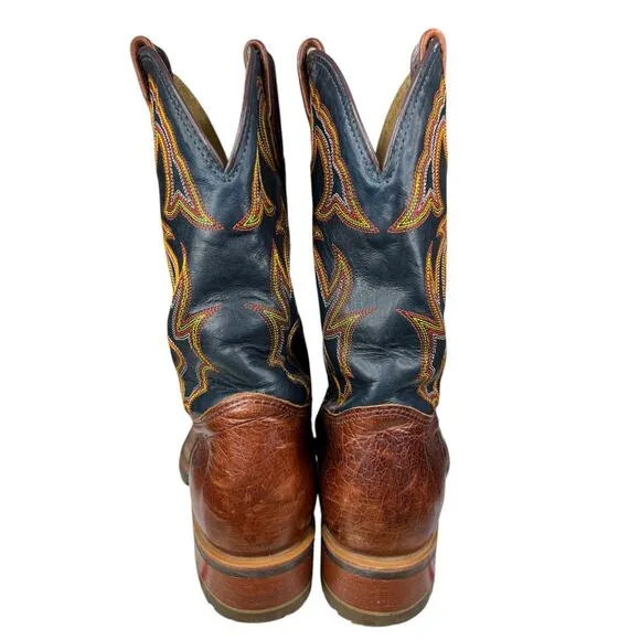 Double H Men's Cliff Black Brown Western Cowboy Boots Size US 9.5 EE