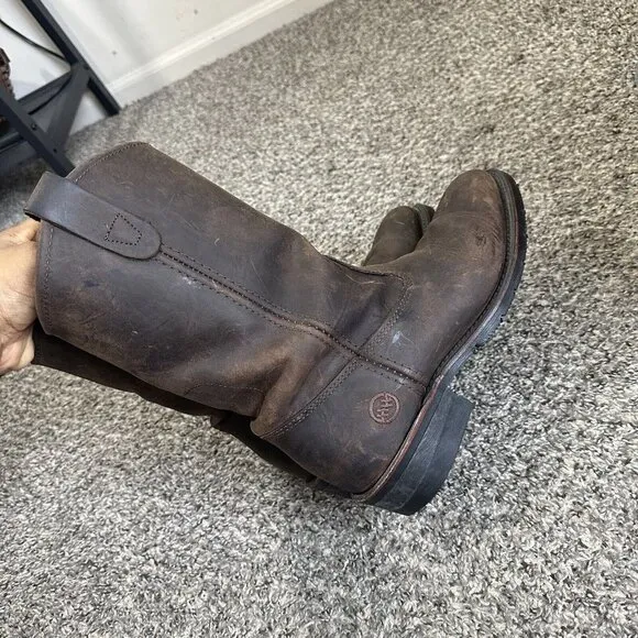 Double H Ranch Wellington Mens 7.5 D Slip Oil Resistant Boots Brown