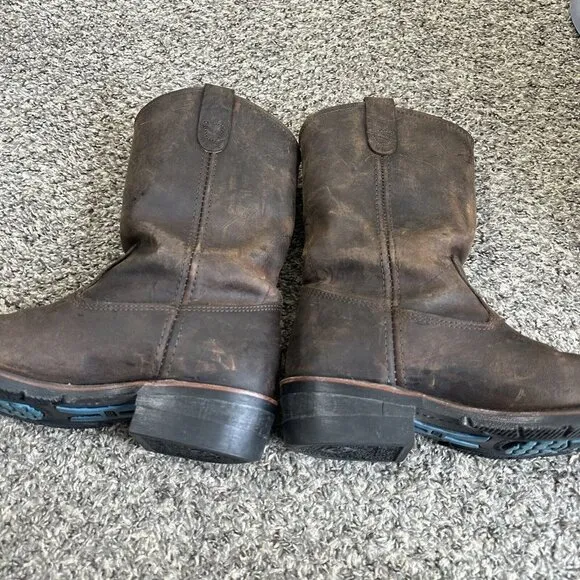 Double H Ranch Wellington Mens 7.5 D Slip Oil Resistant Boots Brown