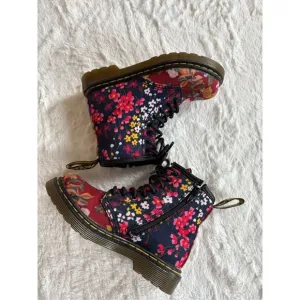 Dr DOC MARTENS Floral Little Girls Boots - US 9 UK 8