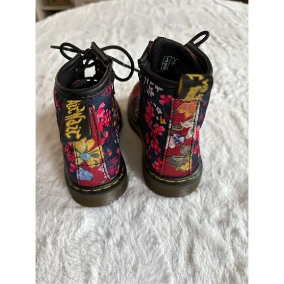 Dr DOC MARTENS Floral Little Girls Boots - US 9 UK 8