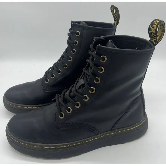 Dr. Doc Martens Zavala Women's Size 7 Men's Size 6‎ Lace Up Boots Black Leather