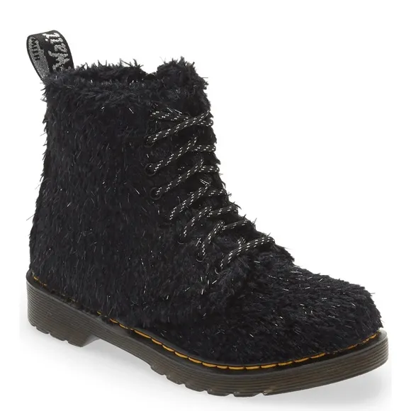 Dr. Marten Kids' 1460 Tinsel Faux Fur Boot in size 12 BRAND NEW/never worn ✨