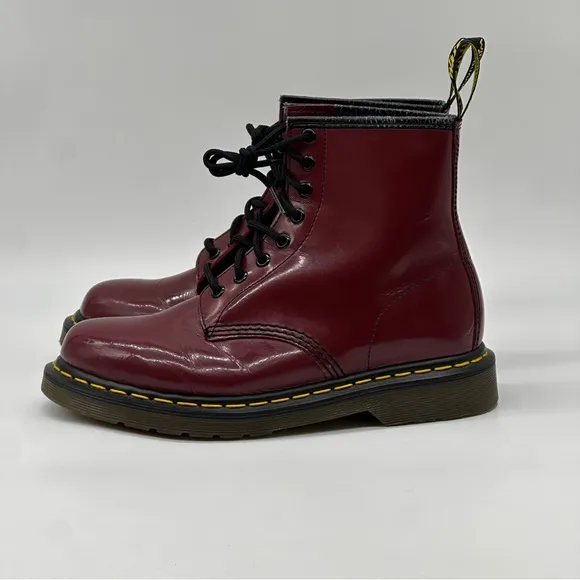 Dr. Martens 1460 Burgundy Leather Boots. Size 8