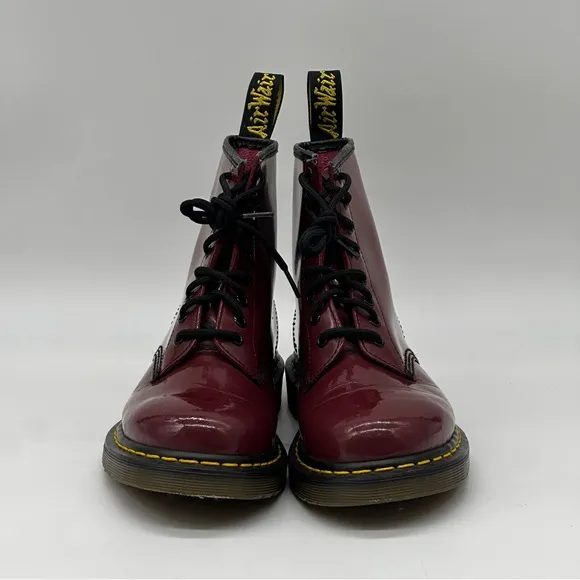 Dr. Martens 1460 Burgundy Leather Boots. Size 8