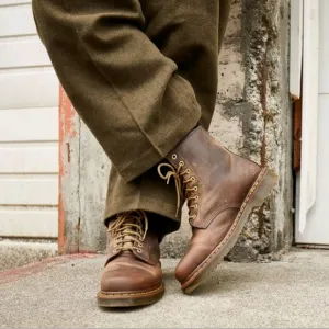 DR. MARTENS 1460 Classic Brown Leather‎ LaceUp Combat Style Ankle Boots Womens 7