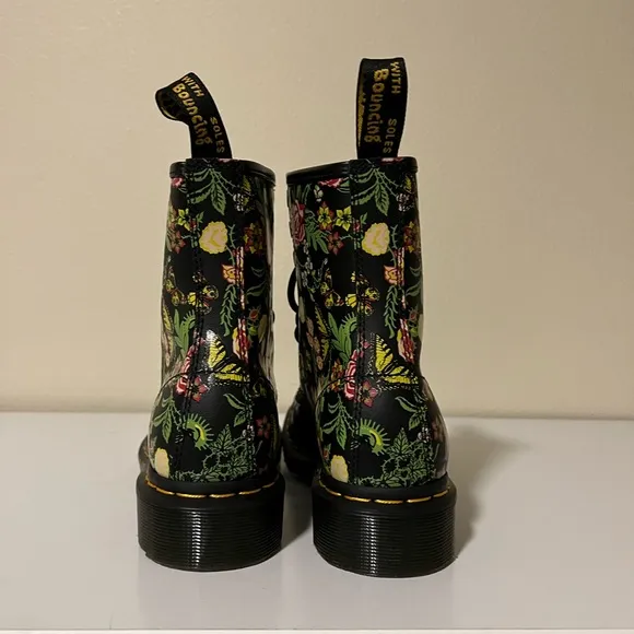 DR MARTENS 1460 FLORAL BLOOM LEATHER LACE UP BOOTS