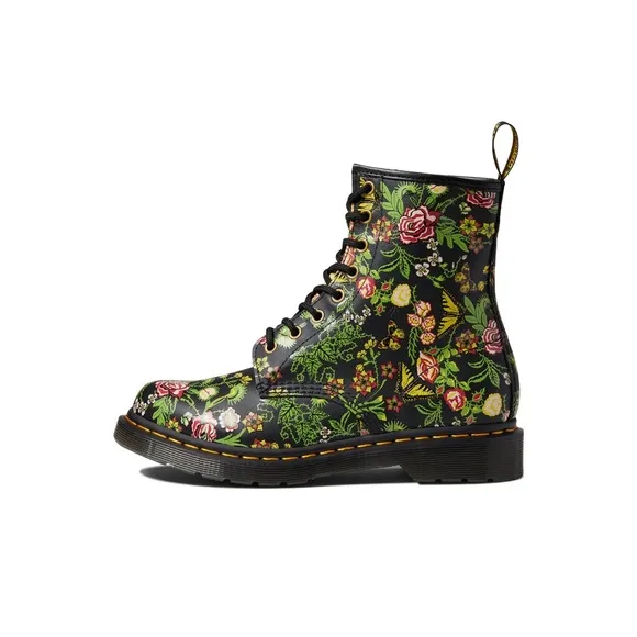 DR MARTENS 1460 FLORAL BLOOM LEATHER LACE UP BOOTS