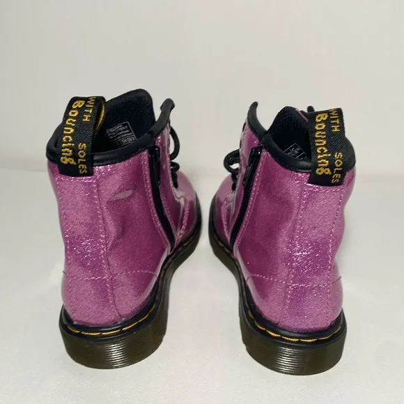 Dr. Martens 1460 Glitter T Kids Boots in Sparkly Dark Pink size 10