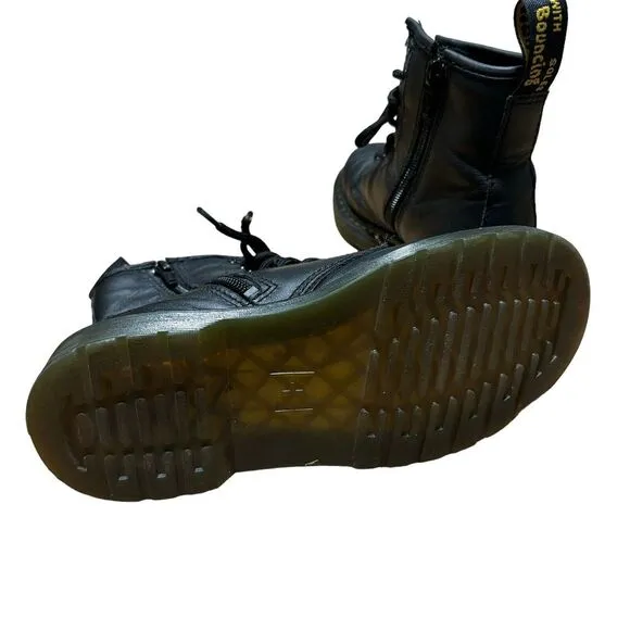 Dr Martens 1460 J Black Smooth Leather Boots 8 Eye Big‎ Kid Size 2