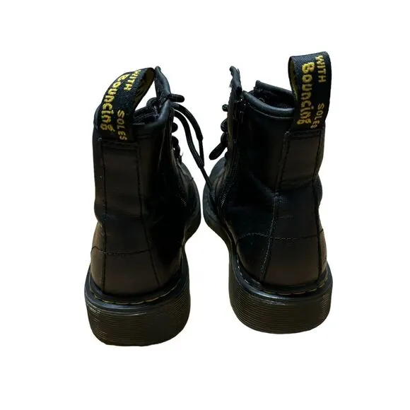 Dr Martens 1460 J Black Smooth Leather Boots 8 Eye Big‎ Kid Size 2