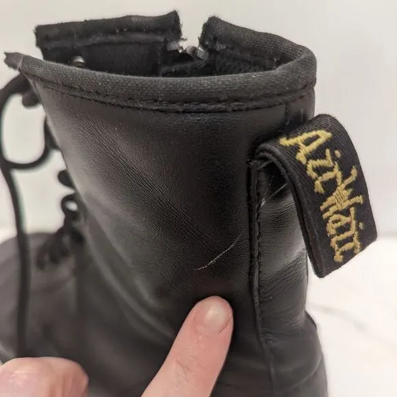 Dr. Martens 1460 Originals Black Leather Lace-Up Combat Boots Women's Size 8