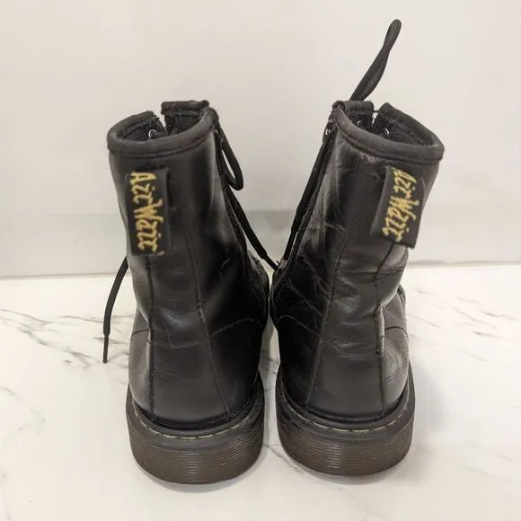 Dr. Martens 1460 Originals Black Leather Lace-Up Combat Boots Women's Size 8