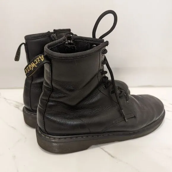 Dr. Martens 1460 Originals Black Leather Lace-Up Combat Boots Women's Size 8