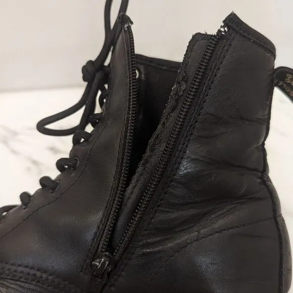 Dr. Martens 1460 Originals Black Leather Lace-Up Combat Boots Women's Size 8